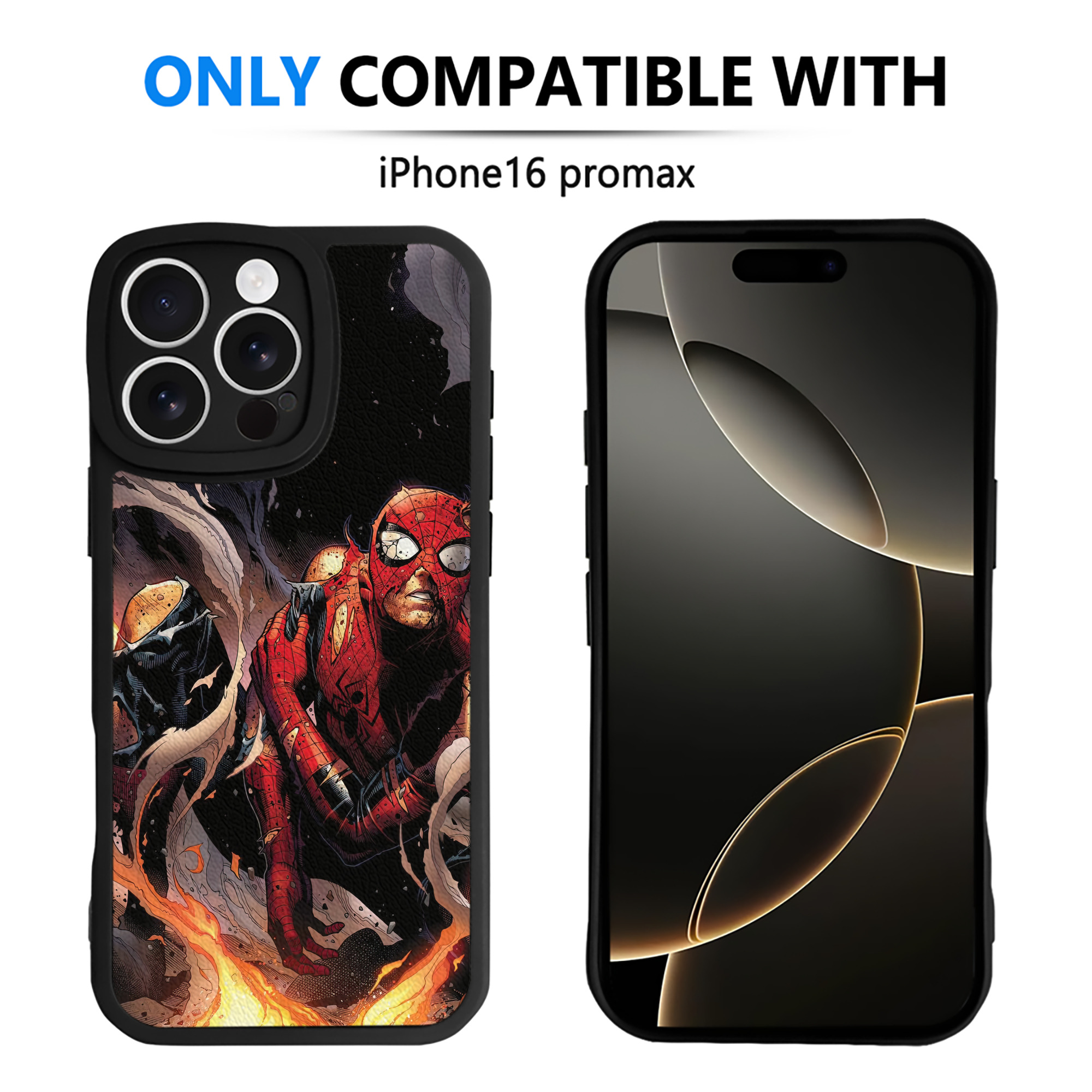 （画像用） Spider Man スパイダーマン 【iPhone 16シリーズ対応】シリコンスマホケース（レザー調） 材質：シリコン